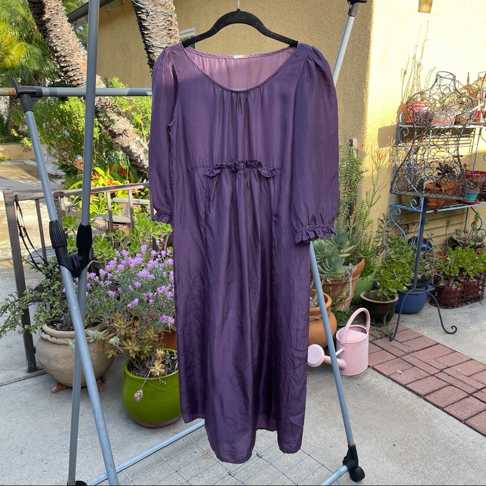 Silk Peasant Dress